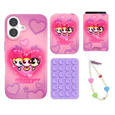 The Powerpuff Girls Airbrush Hearts iPhone Bundle Set - Wallet
