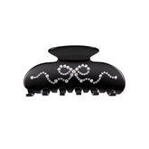 Black Crystal Bow Hair Clip