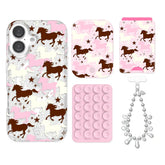 Pink Pony Glitter iPhone Bundle Set - Wallet