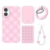 Dolly Pink Gingham iPhone Bundle Set - Grip