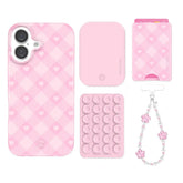 Dolly Pink Gingham iPhone Bundle Set - Wallet