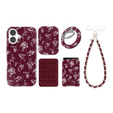 French Burgundy Floral iPhone Bundle Set