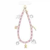 Pink Holiday Leather Chain Phone Charm