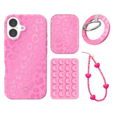 Hot Pink Leopard iPhone Bundle Set - Grip
