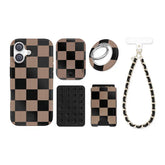Mocha Vibe Checkered iPhone Bundle Set
