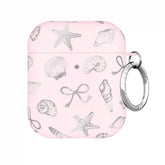 Pink Coastal Seashells AirPod Case