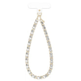 Silver Leather Chain Phone Charm