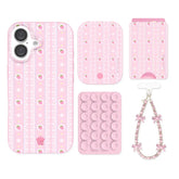 Strawberry Macaron iPhone Bundle Set - Wallet