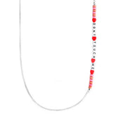 Mask Chain Necklace - 3mm Dont Touch Me Beads in Silver