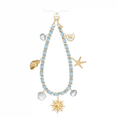 Coastal Princess Leather Chain Phone Charm