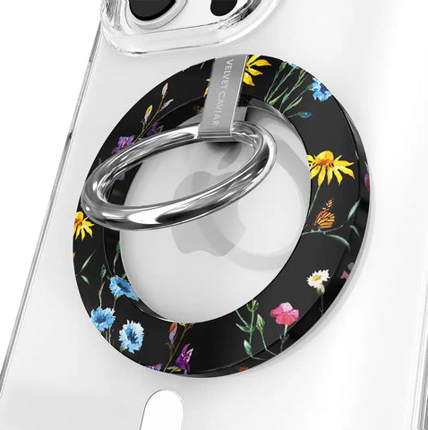 Black Wildflower MagSafe Grip Ring
