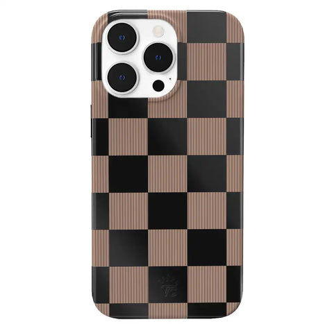 Mocha Vibe Checkered iPhone Case