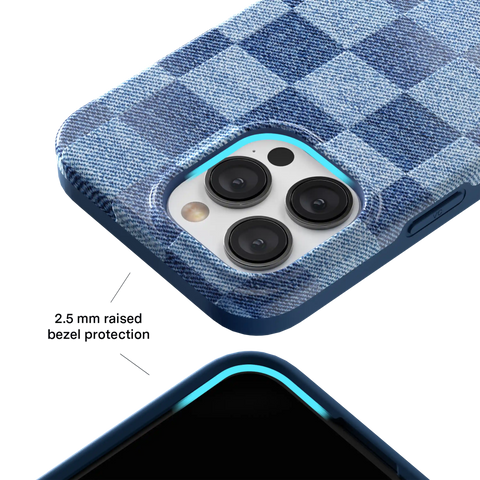 Denim Vibe Checkered iPhone Case