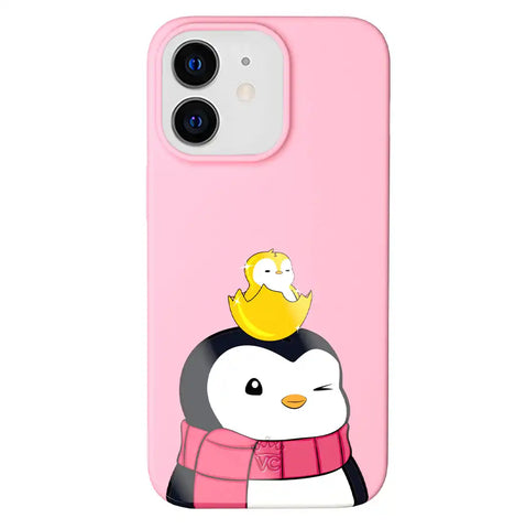 Pudgy Penguins Positive Pink iPhone Case