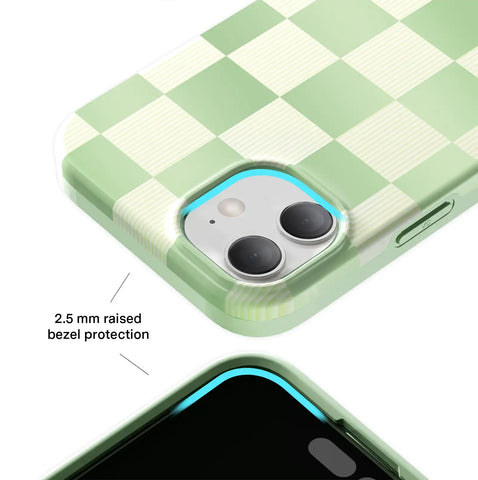 Pistachio Vibe Checkered iPhone Case