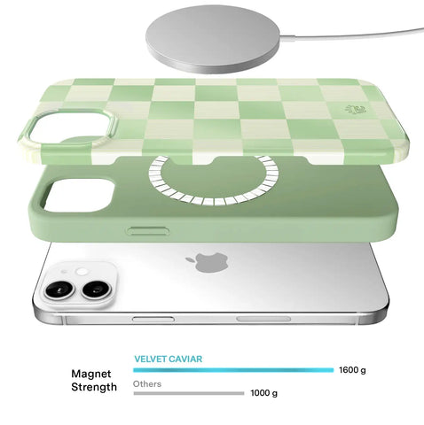 Pistachio Vibe Checkered iPhone Case