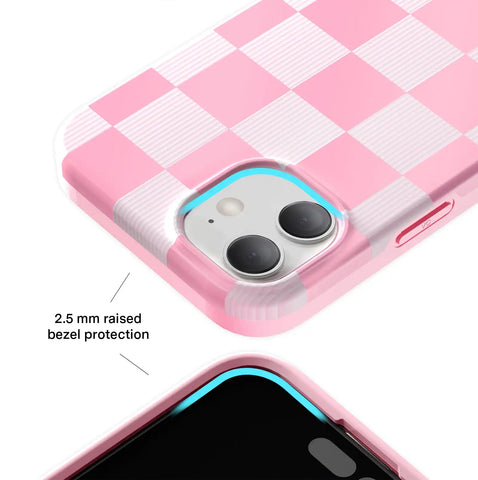Pink Vibe Checkered iPhone Case