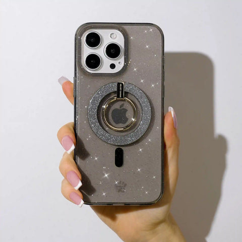 Grey Stardust Glitter MagSafe Grip Ring