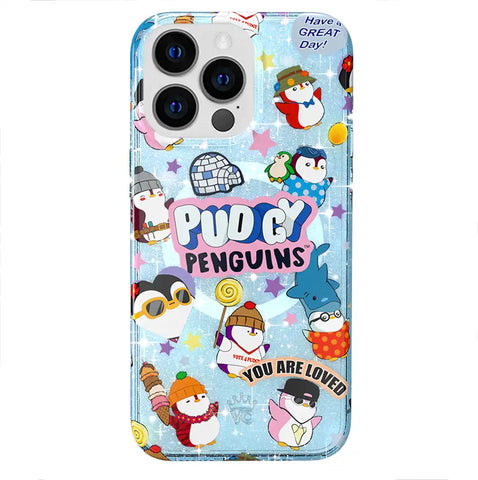 Pudgy Penguins Iceberg Glitter iPhone Case