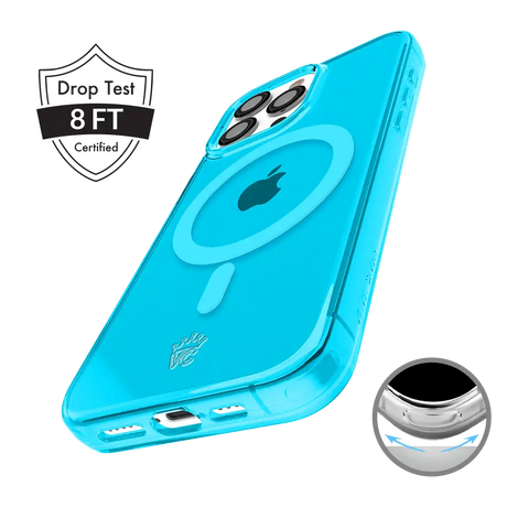 Neon Blue Clear iPhone Case
