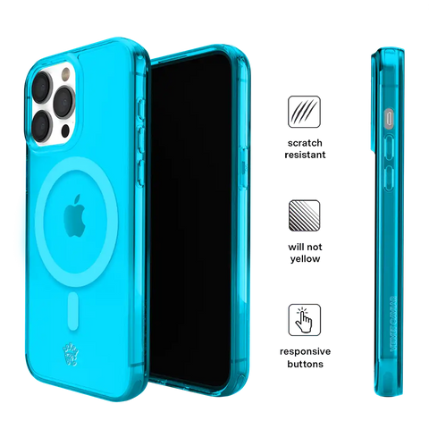Neon Blue Clear iPhone Case