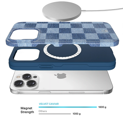 Denim Vibe Checkered iPhone Case
