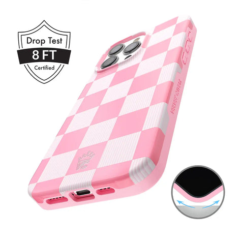 Pink Vibe Checkered iPhone Case