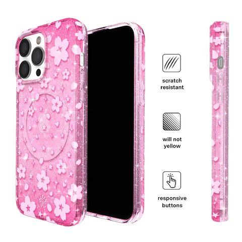 Cherry Blossom Glitter iPhone Case