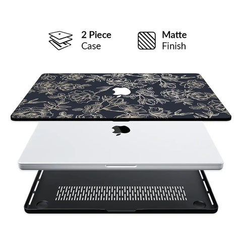 Floral Rose Gold MacBook Case