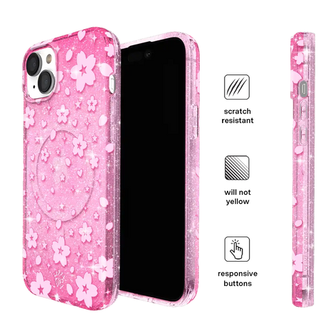 Cherry Blossom Glitter iPhone Case