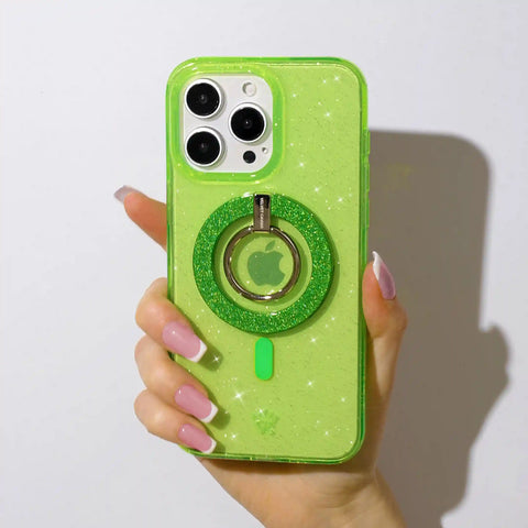 Lime Stardust Glitter MagSafe Grip Ring