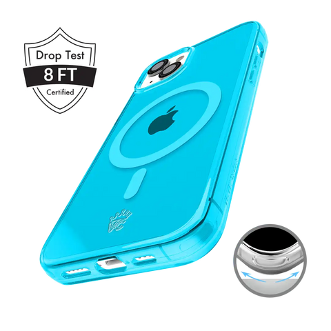 Neon Blue Clear iPhone Case