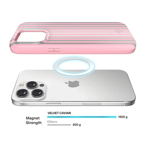 Pink Chrome Stripes iPhone Case