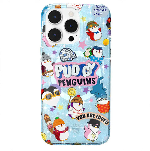 Pudgy Penguins Iceberg Glitter iPhone Case