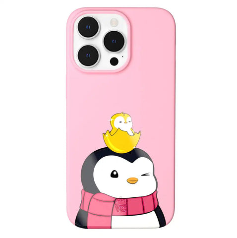 Pudgy Penguins Positive Pink iPhone Case