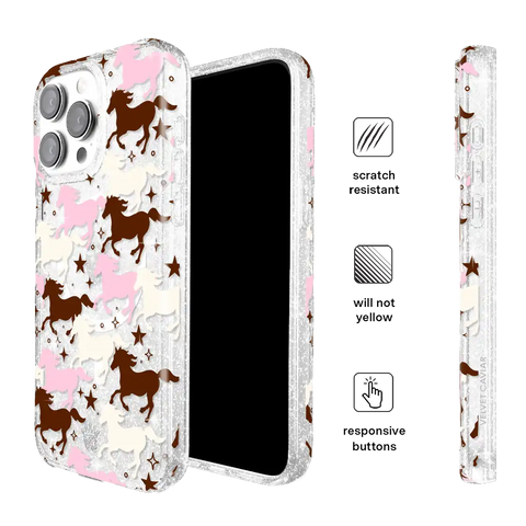 Pink Pony Glitter iPhone Case