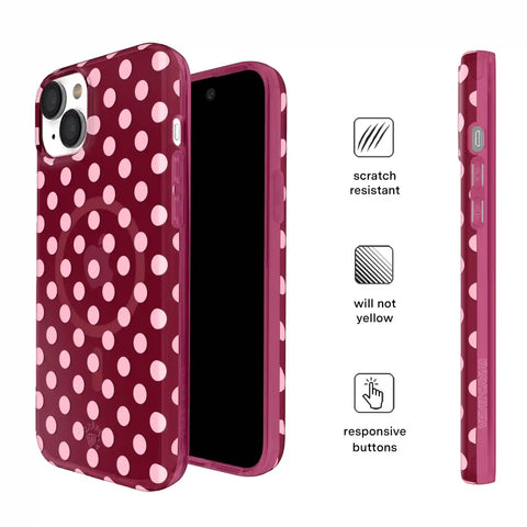Raspberry Polka Dot iPhone Case