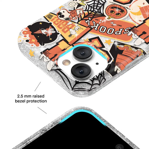 Snoopy Halloween Varsity Glitter iPhone Case
