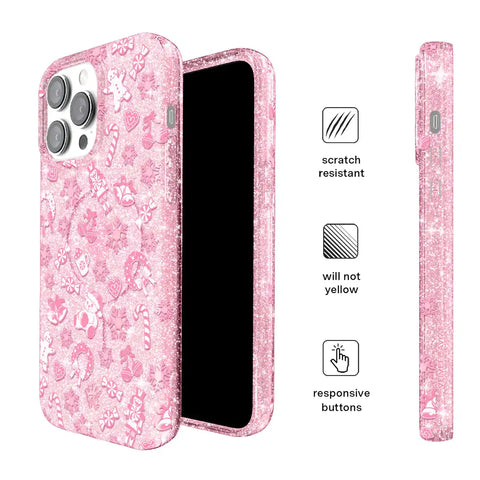 Pink Christmas Glitter iPhone Case