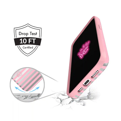 Pink Chrome Stripes iPhone Case