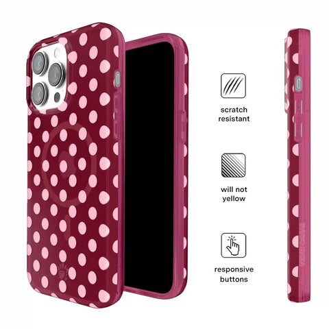 Raspberry Polka Dot iPhone Case