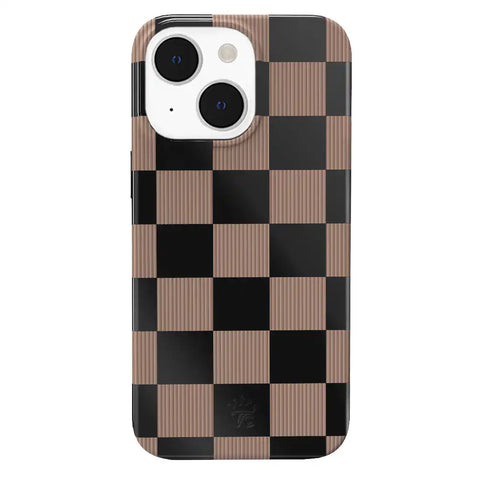 Mocha Vibe Checkered iPhone Case