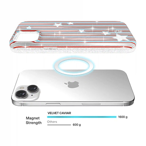 Stars & Stripes Glitter iPhone Case