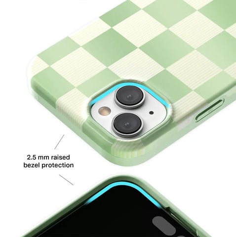 Pistachio Vibe Checkered iPhone Case