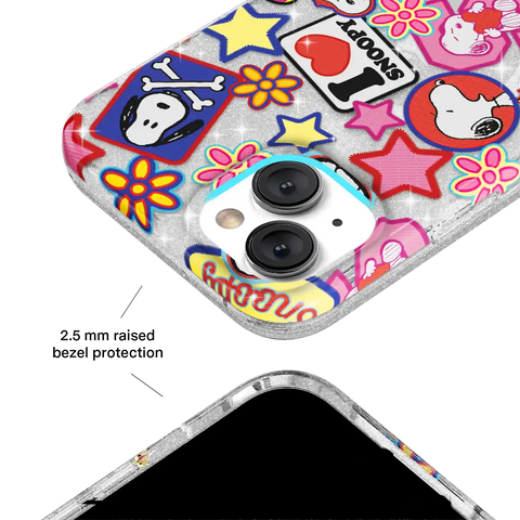 Snoopy Patchwork Glitter iPhone Case