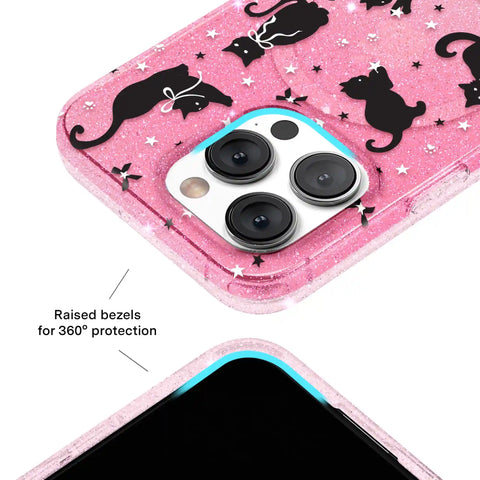 Lucky Kittens Glitter iPhone Case