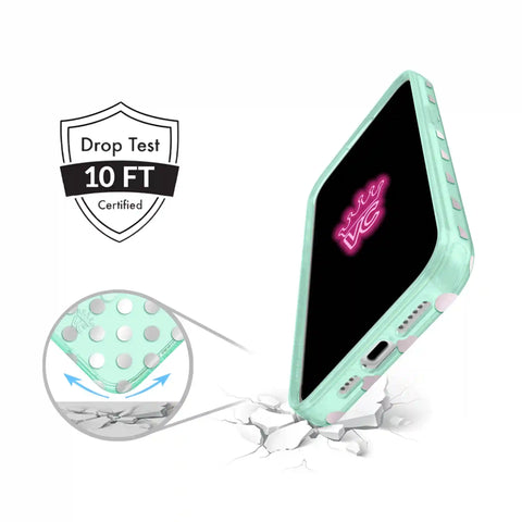 Mint Chrome Polka Dot iPhone Case