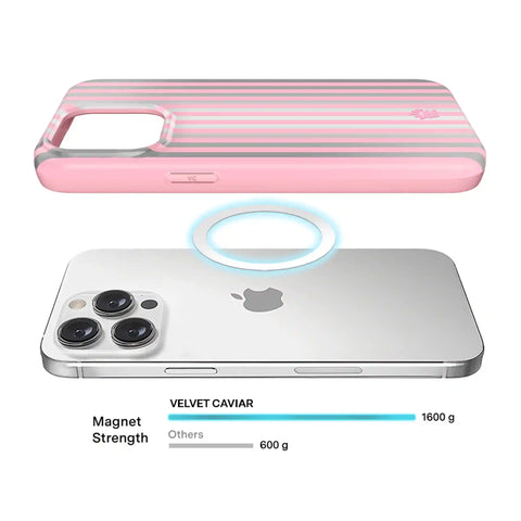 Pink Chrome Stripes iPhone Case
