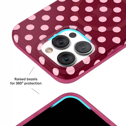 Raspberry Polka Dot iPhone Case