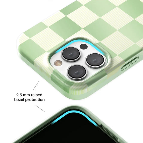 Pistachio Vibe Checkered iPhone Case